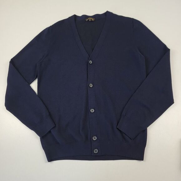 Louis Vuitton Navy Wool Blend Uniformes Cardigan Sweater Men’s Size Medium - Picture 1 of 11